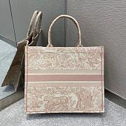 Dior Book Tote Tiger In Pink Embroidery Size 42cm - 2