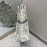 Dior Book Tote Tiger In Gray Embroidery Size 42cm - 6