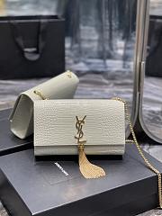 YSL Kate Tassel Shoulder Bag In White Size 24cm - 1