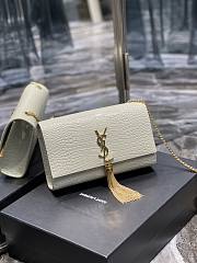 YSL Kate Tassel Shoulder Bag In White Size 24cm - 4