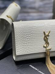 YSL Kate Tassel Shoulder Bag In White Size 24cm - 6