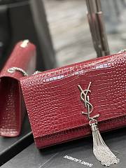 YSL Kate Tassel Shoulder Bag Silver Hardware Size 24cm - 4