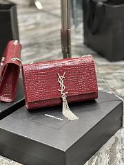 YSL Kate Tassel Shoulder Bag Silver Hardware Size 24cm - 6