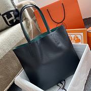 Hermes Double Side Shopping Bag Blue&Black Size 30cm - 5