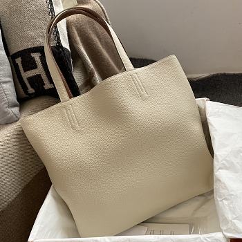 Hermes Double Side Shopping Bag Beige&Brown Size 30cm