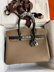 Hermes Birkin Gray Epsome Leather Black Trim Size 30cm - 1