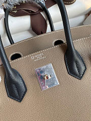 Hermes Birkin Gray Epsome Leather Black Trim Size 30cm - 3