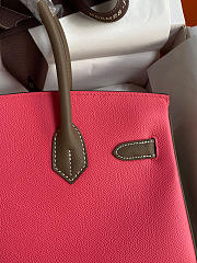 Hermes Birkin Pink Epsom Leather Gray Trim Size 30cm - 5