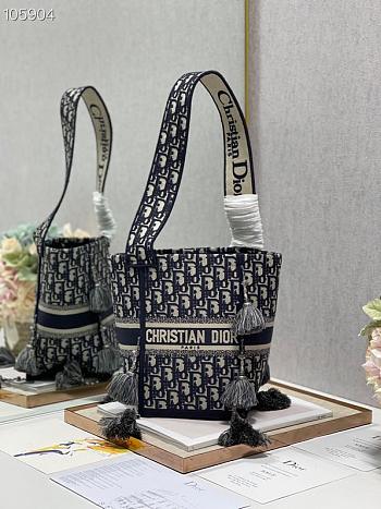 Dior D-Bubble Bucket Bag In Blue Size 25cm