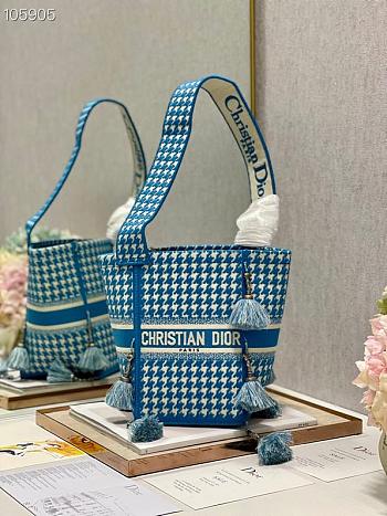 Dior D-Bubble Bucket Bag Embroidery Size 25cm