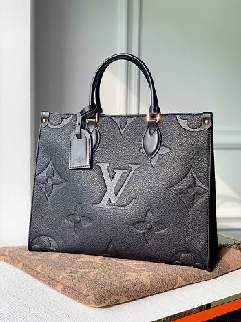 Louis Vuitton Onthego Monogram Tote Bag In Black M45654 Size 28x11x19cm