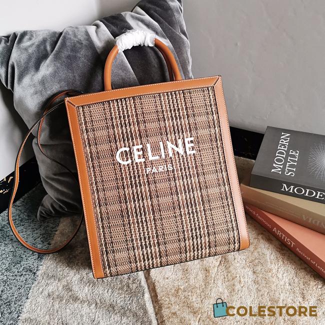 Celine Small Vertical Cabas In Brown Size 33cm - 1