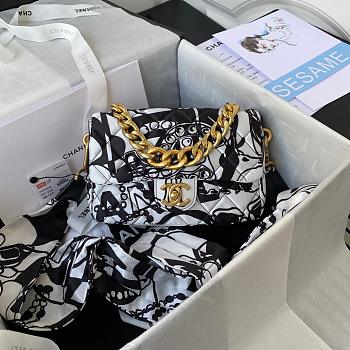 Chanel Fabric Black and White Size 20cm
