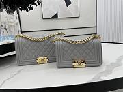 Chanel Boy Bag Gray Caviar Leather Size 20cm - 1