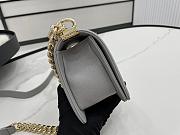 Chanel Boy Bag Gray Caviar Leather Size 20cm - 6