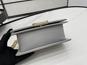 Chanel Boy Bag Gray Caviar Leather Size 20cm - 5