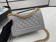 Chanel Boy Bag Gray Caviar Leather Size 20cm - 3