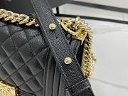 Chanel Boy Bag Black Caviar Leather Size 20cm - 6