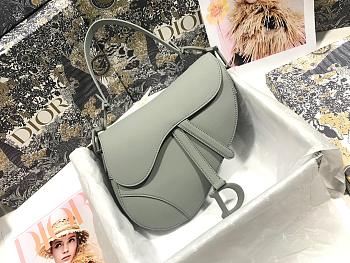 Dior Saddle Grey Ultramatte Calfskin Size 25.5cm