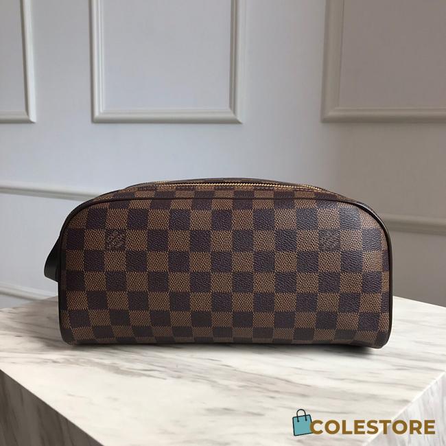 Louis Vuitton Brown Damier Dopp Kit Toilet Pouch Size 28cm - 1