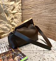 Fendi First Dark Brown Leather Bag 8BP129 Size: 32×23×15cm - 4