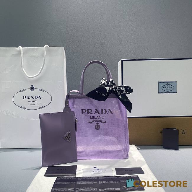 Prada Sequined Mesh Tote Bag Size 20cm - 1