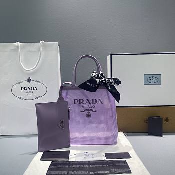Prada Sequined Mesh Tote Bag Size 20cm