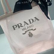 Prada Sequined Mesh Tote Bag In Pink Size 20cm - 5