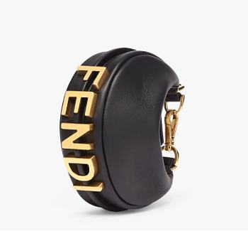Fendi Nano Graphy Black Leather Bag Size 16cm