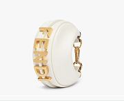 Fendi Nano Graphy White Leather Bag Size 16cm - 1