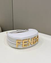 Fendi Nano Graphy White Leather Bag Size 16cm - 3