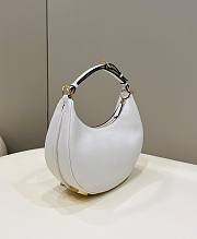 Fendi Nano Graphy White Leather Bag Size 16cm - 6