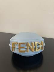 Fendi Nano Graphy Blue Leather Bag Size 16cm - 6