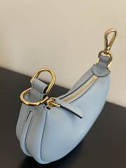 Fendi Nano Graphy Blue Leather Bag Size 16cm - 5