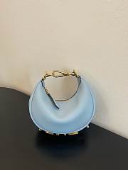 Fendi Nano Graphy Blue Leather Bag Size 16cm - 3
