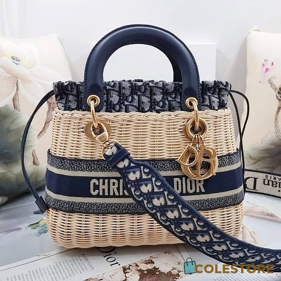 Dior Wicker Oblique Jacquard Natural Bag  - 1