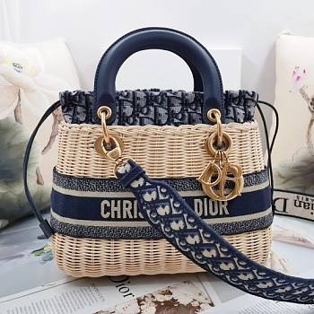 Dior Wicker Oblique Jacquard Natural Bag 