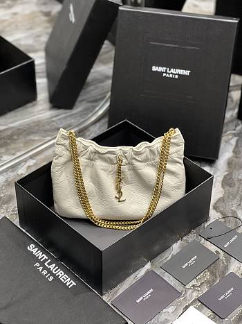 YSL Cloud Underarm Bag In White Size 24cm