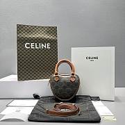 Celine Medium Heart In Triomphe Canvas Tan Size 14.5cm - 1