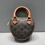 Celine Medium Heart In Triomphe Canvas Tan Size 14.5cm - 4