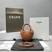 Celine Medium Heart In Triomphe Canvas Brown Size 14cm - 1