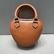 Celine Medium Heart In Triomphe Canvas Brown Size 14cm - 4