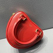 Celine Medium Heart In Triomphe Canvas Red Size 14cm - 4