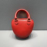 Celine Medium Heart In Triomphe Canvas Red Size 14cm - 2