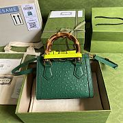 Gucci Diana Ostrich Leather In Green Size 20cm - 3