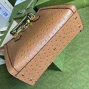 Gucci Diana Small Ostrich Tote Bag In Green Size 27cm - 4