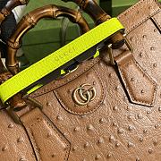 Gucci Diana Small Ostrich Tote Bag In Green Size 27cm - 3