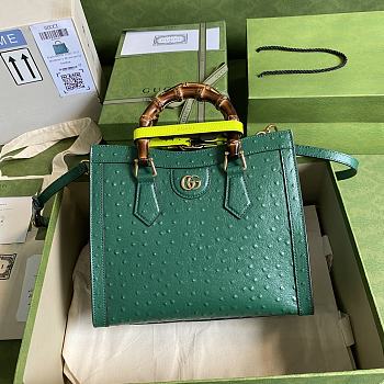 Gucci Diana Ostrich Leather In Green Size 27cm