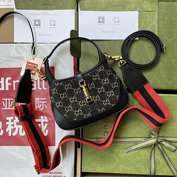 Gucci Jackie 1961 Mini Shoulder Black Leather Size 19cm