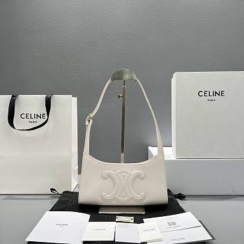 Celine Triomphe In Smooth Calfskin White 24cm